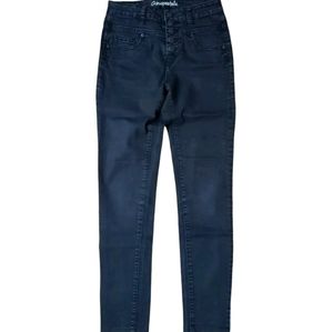 Aeropostale Size 2 Skinny Denim Jegging Jeans AYLA Black Button Fly High Rise